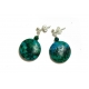 Large Blue Chrysocolla Drop Earrings 